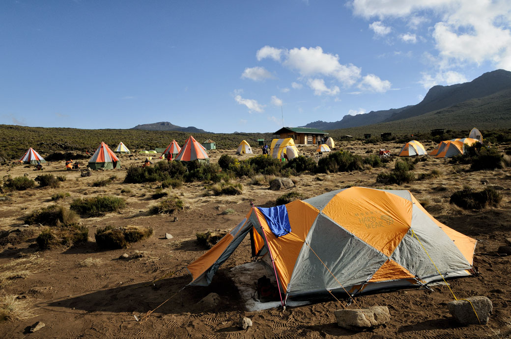 Campement Shira 1 sur le Kilimandjaro, Tanzanie