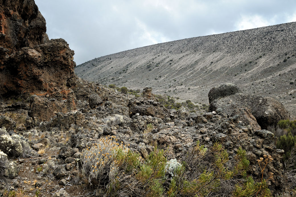 Vallée volcanique près de Moir Hut camp sur le Kilimandjaro