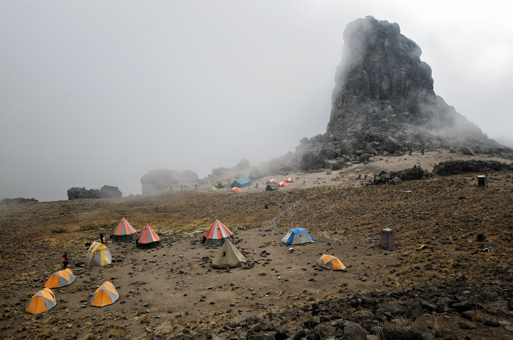 Lava Tower Camp dans le brouillard, Tanzanie