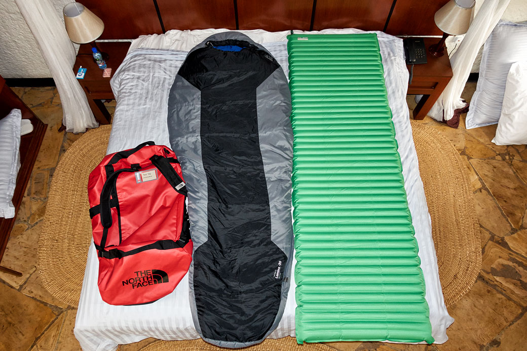 Sac de couchage - matelas - duffel pour le Kilimandjaro