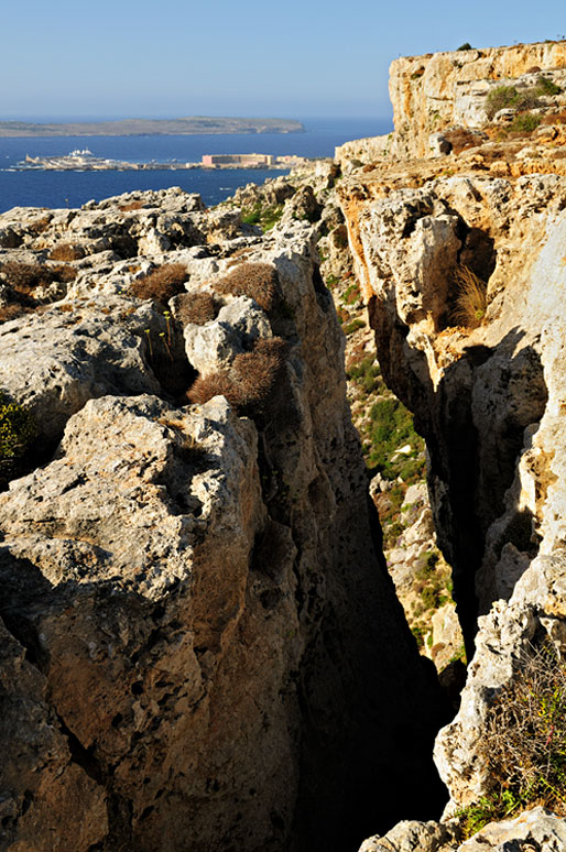 Falaises au nord de l'île sur la Péninsule de Marfa, Malte