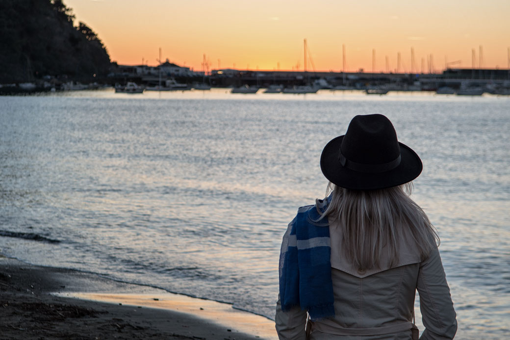 Coucher de soleil à Sestri Levante, Italie