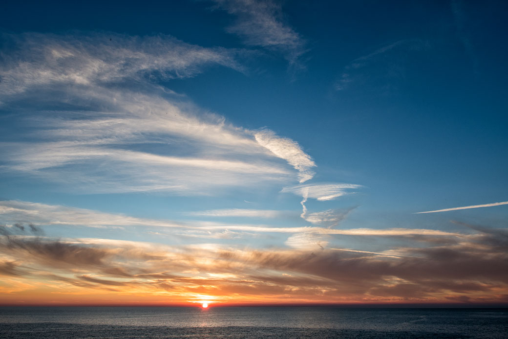 Coucher de soleil sur la mer de Ligurie, Italie