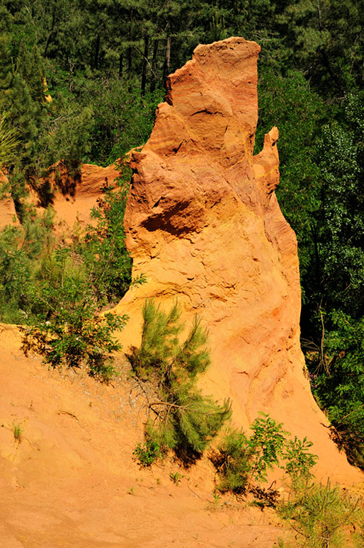 Ocre et verdure à Roussillon en Luberon, France