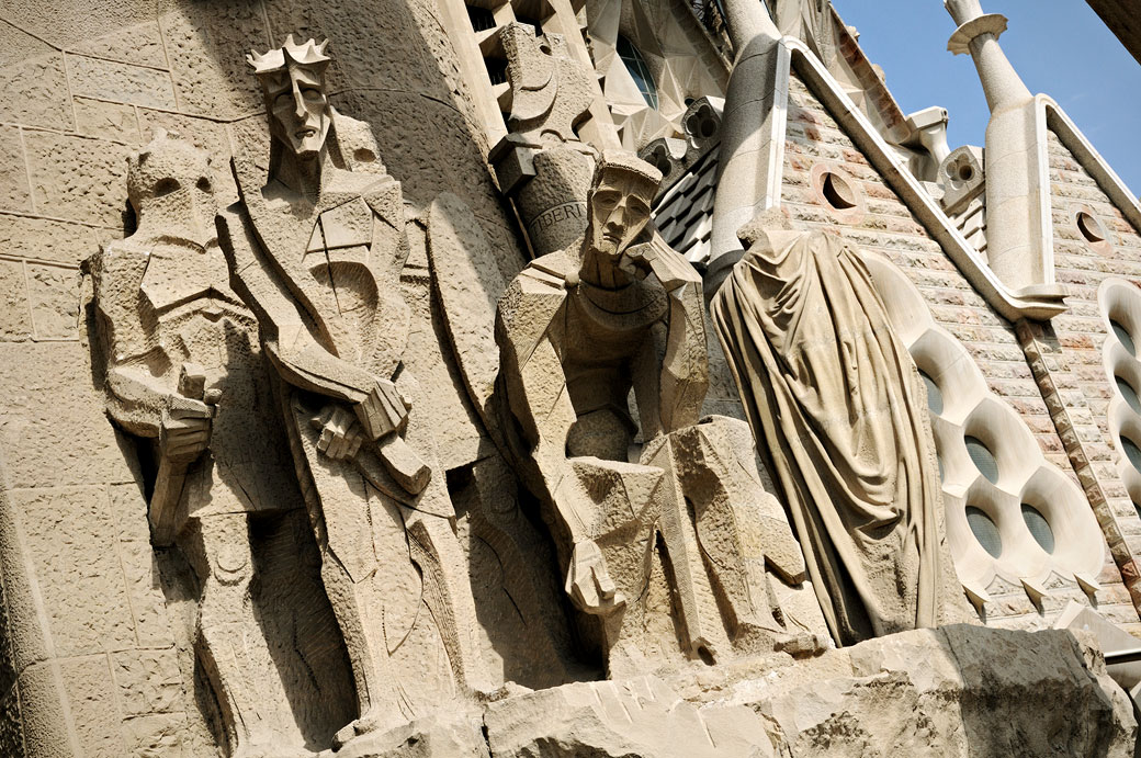 Ecce homo sur la façade de la Passion de la Sagrada Família