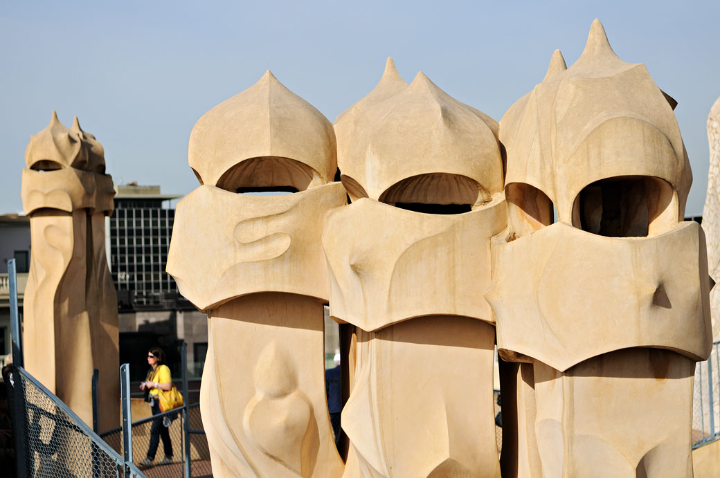 Détail des cheminées de la Casa Milà à Barcelone