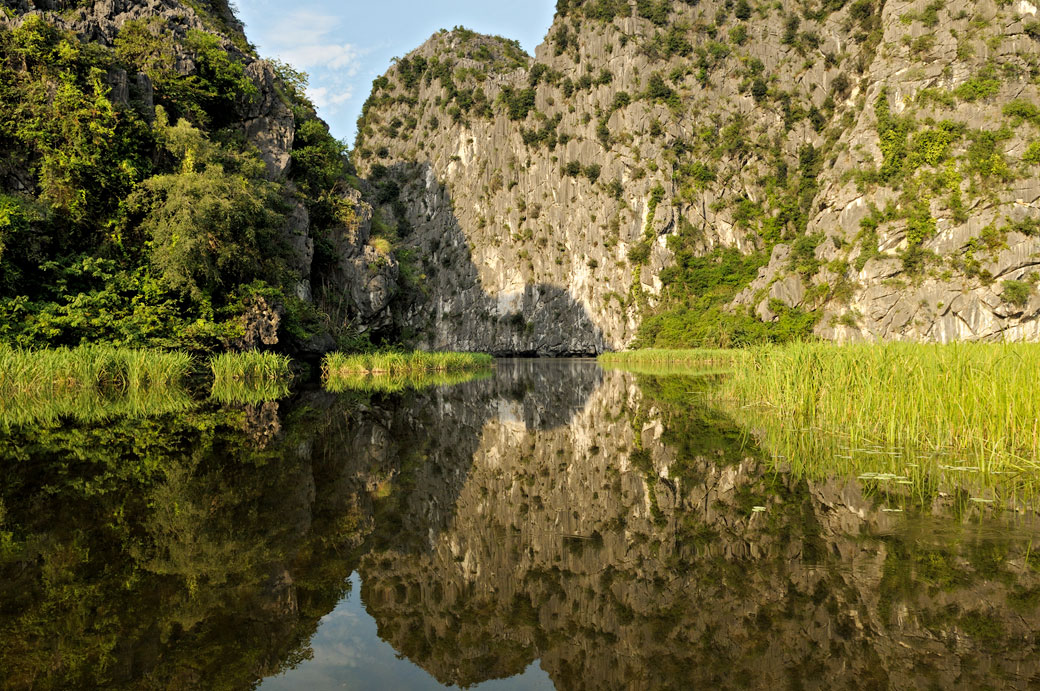 Miroir d'eau naturel à Van Long, Vietnam