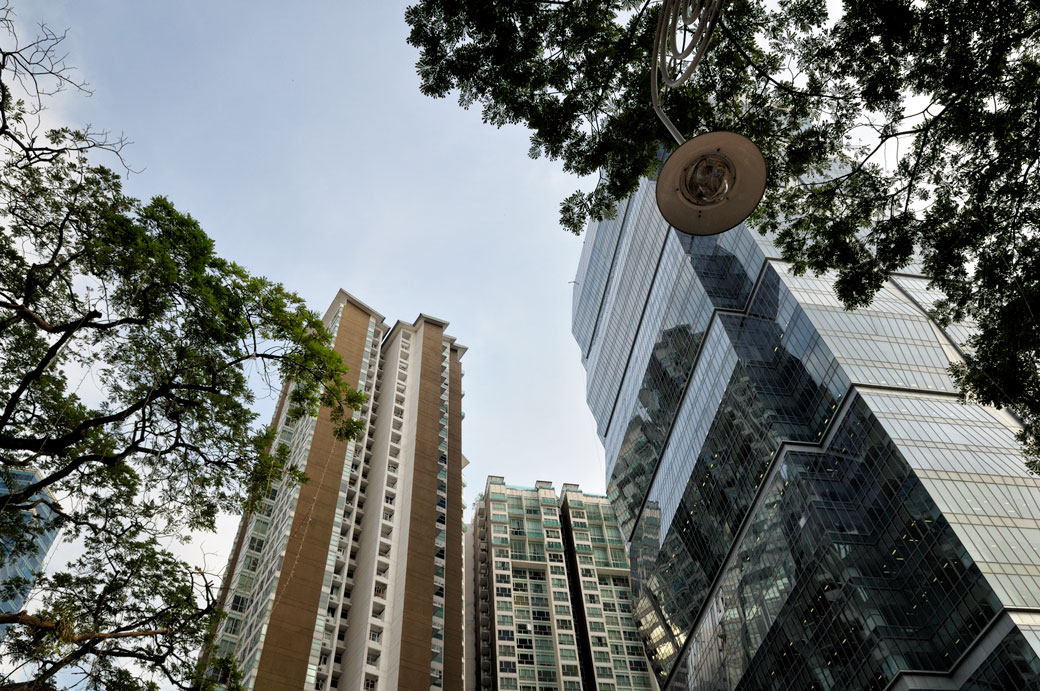 Bâtiments et arbres à Kuala Lumpur, Malaisie