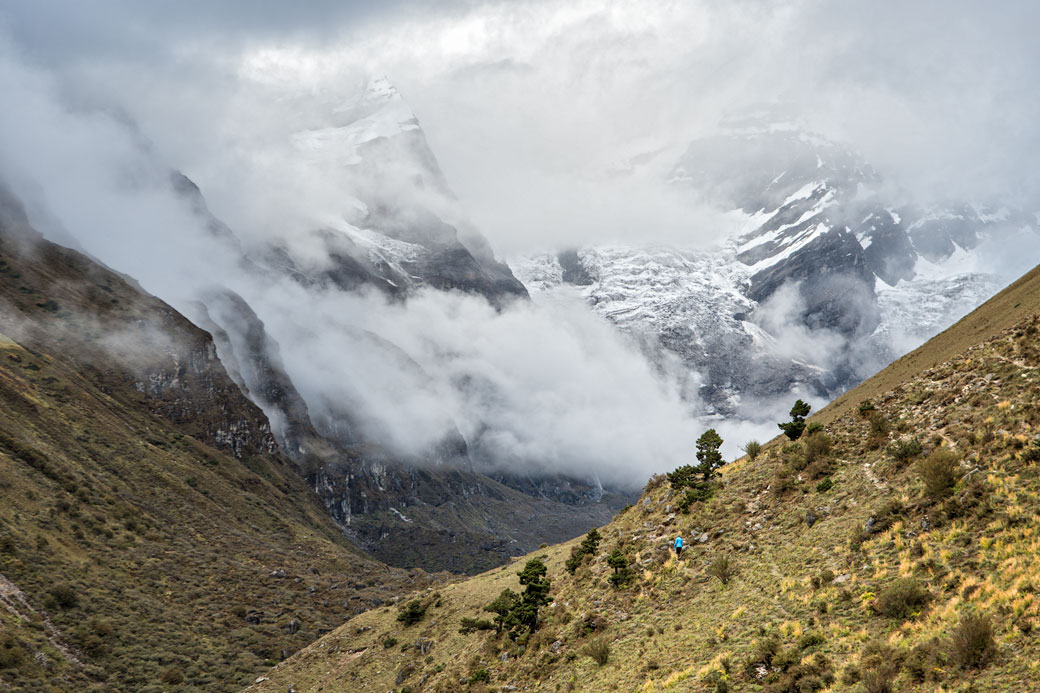 Vue partielle du Chomolhari depuis Jangothang, Bhoutan