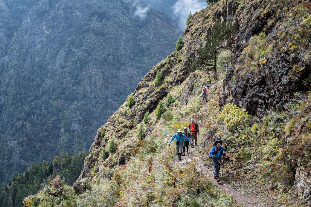 Sentier aérien entre Laya et Rodophu, Bhoutan