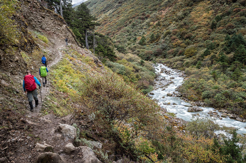 Trekkeurs en route pour Rodophu, Bhoutan