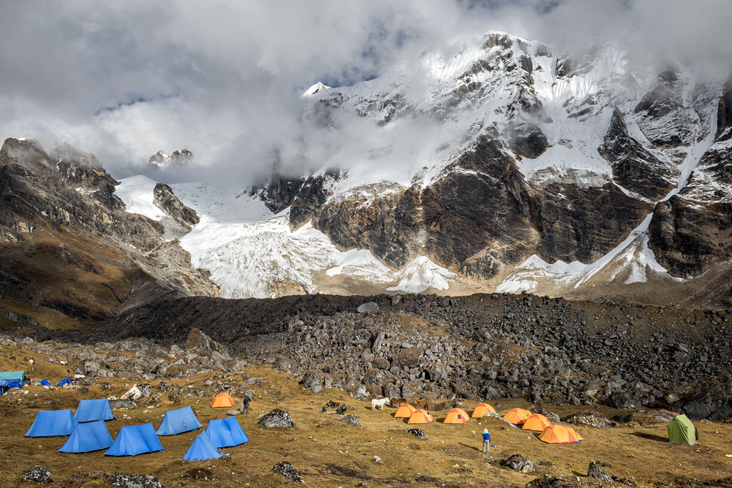 Glaciers et sommets au-dessus du Narethang, Bhoutan