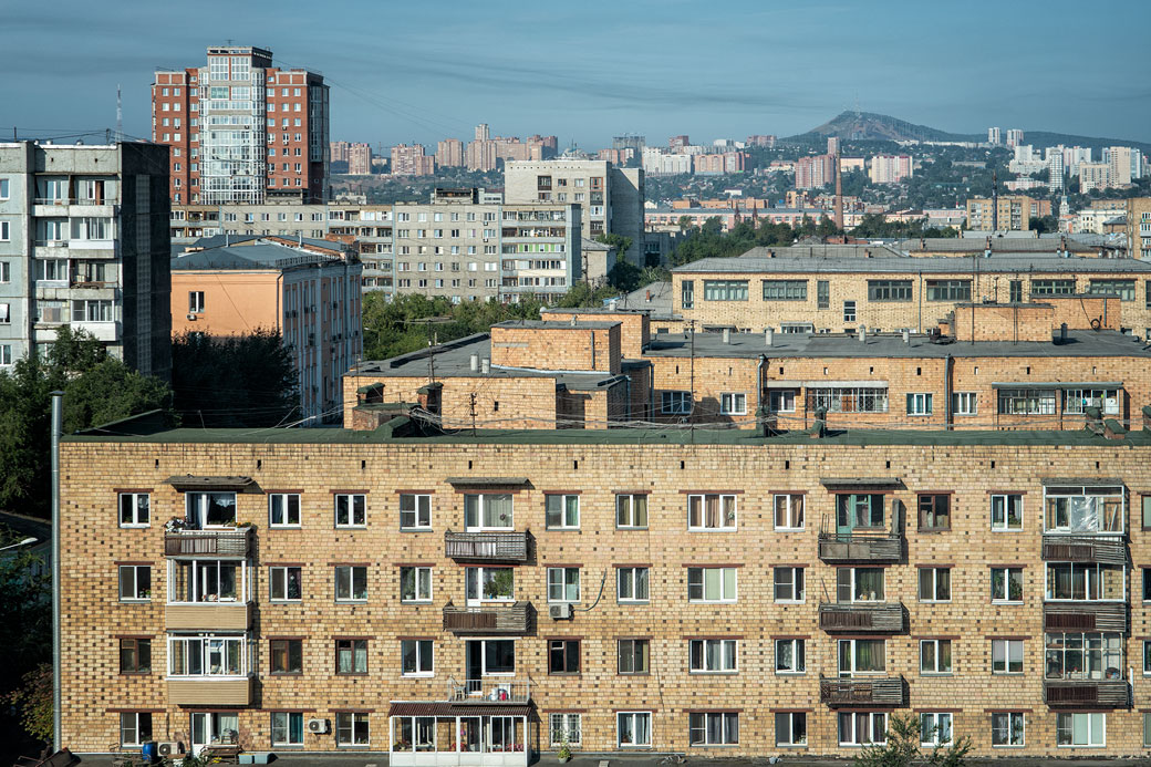 Immeubles de Krasnoyarsk au centre-ville, Russie