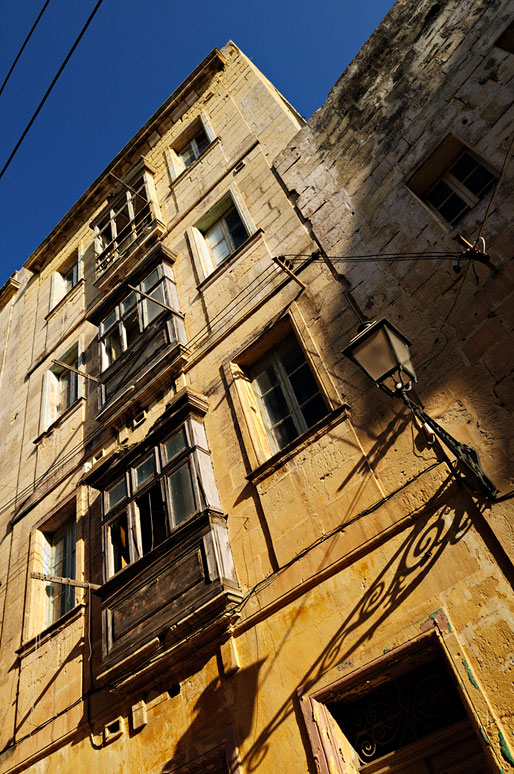 Façade d'un bâtiment de Birgu, Malte