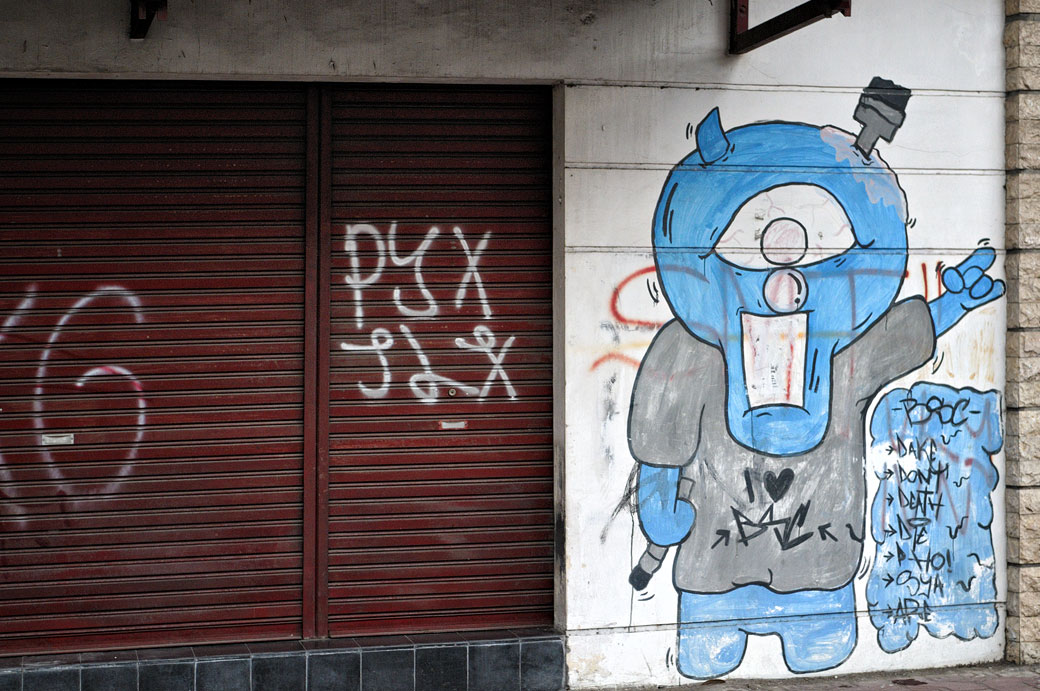 Graffiti dans une rue de Yogyakarta, Indonésie