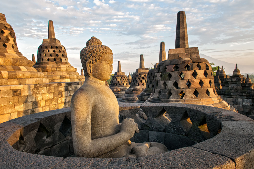 Statue de bouddha au Temple de Borobudur, Indonésie