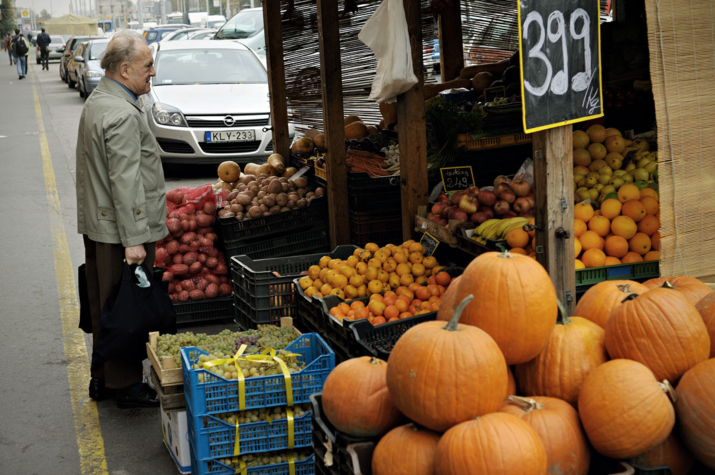 Stand de fruits et légumes à Budapest, Hongrie