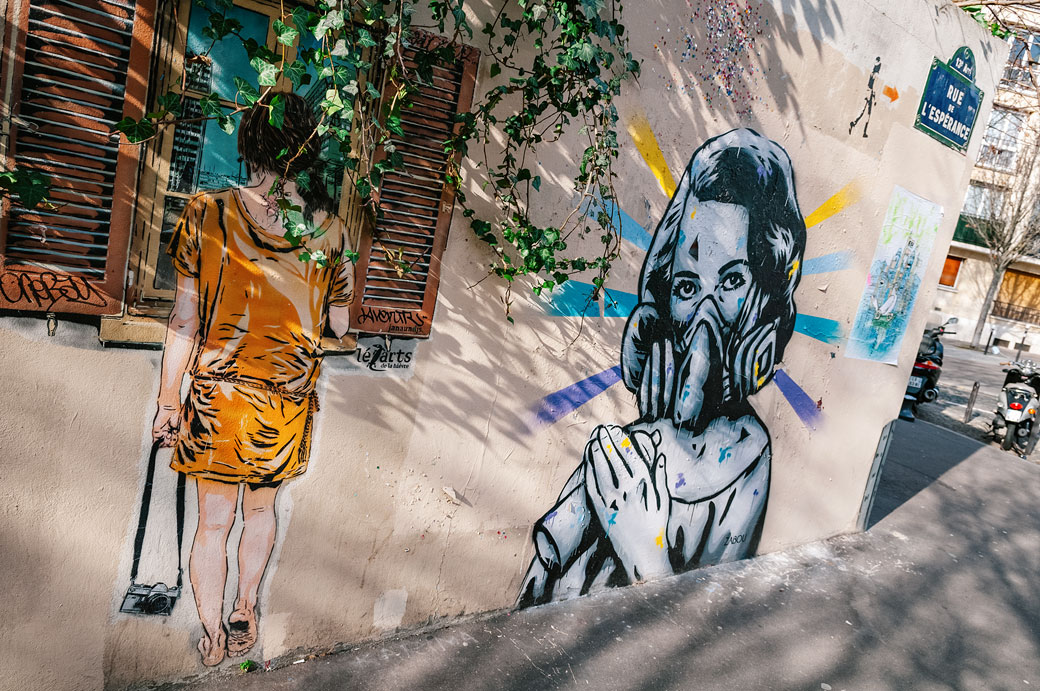 Art de rue à la rue de l'Espérance à Paris
