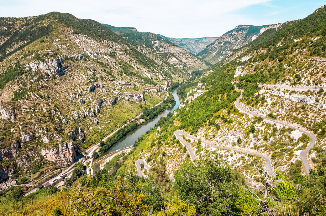 Route D43 et les gorges du Tarn, France