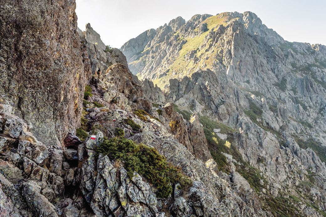 Rochers lors de la 2e étape du GR20, Corse