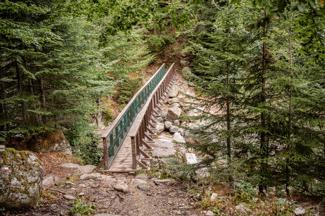 Passerelle de Marmano entre E Capanelle et Prati sur le GR20, Corse