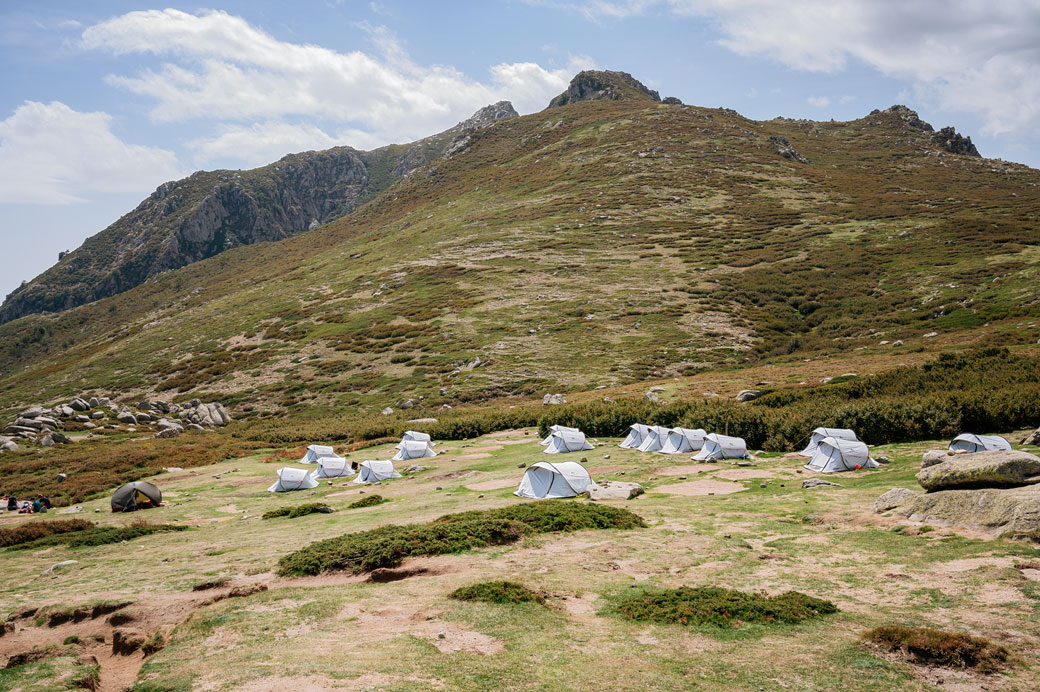 Bivouac du refuge de Prati sur le GR20, Corse