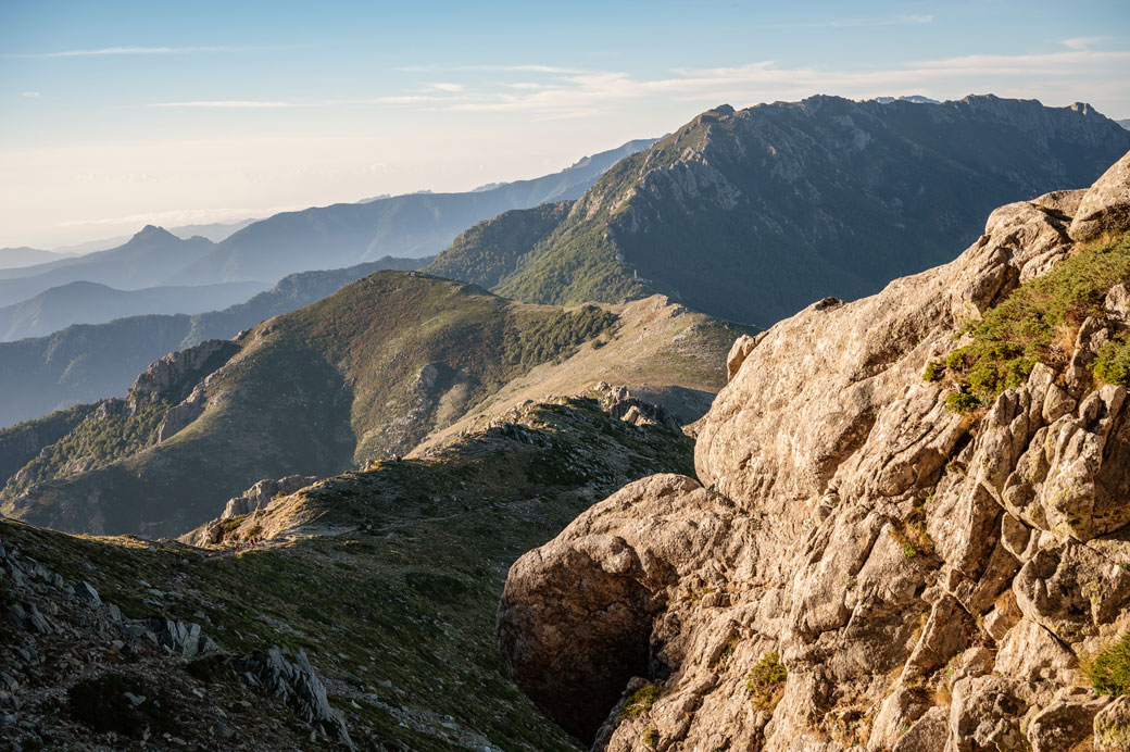 Crête et montagnes en direction de Usciolu, Corse