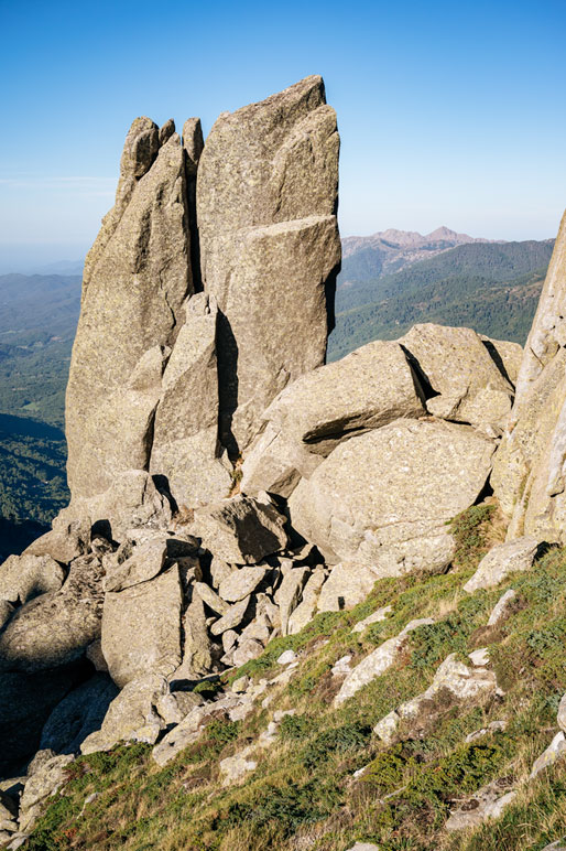 Statue de pierre sur la 12 étape du GR20, Corse