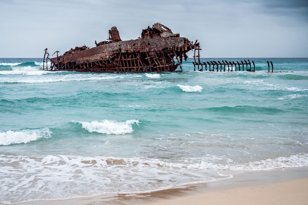 Épave du Cabo Santa Maria sur l'île de Boa Vista, Cap-Vert