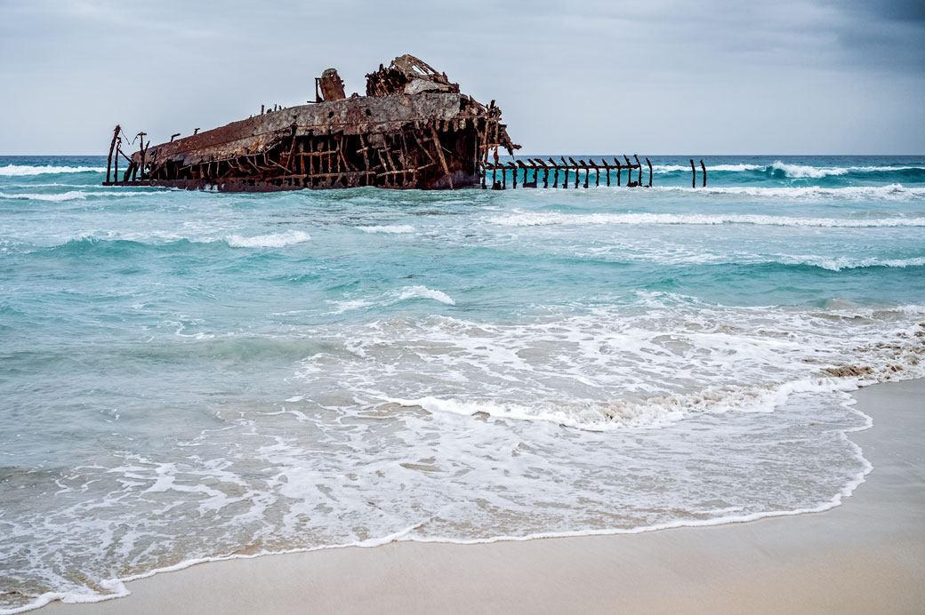 Épave échouée du Cabo Santa Maria sur l'île de Boa Vista