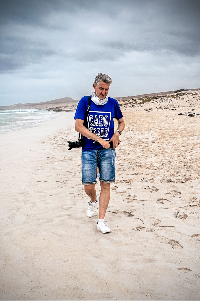 Pascal Boegli sur la praia de Atalanta à Boa Vista