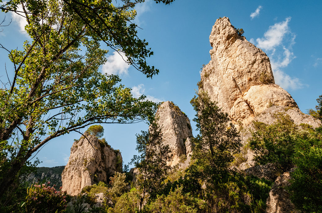 Trois rochers du cirque de Mourèze, Hérault, France