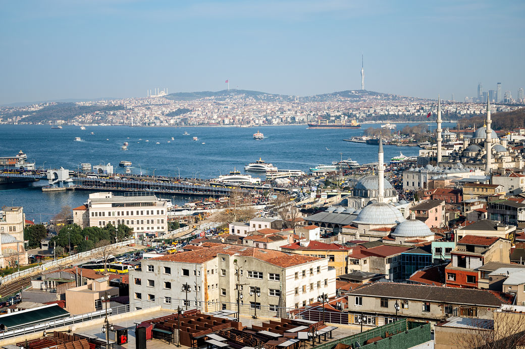 Bosphore et rive asiatique depuis la mosquée Süleymaniye