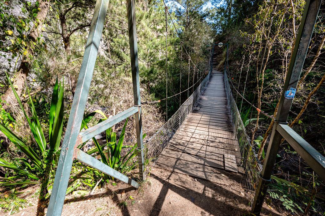 Passerelle dans le cirque de Mafate, La Réunion