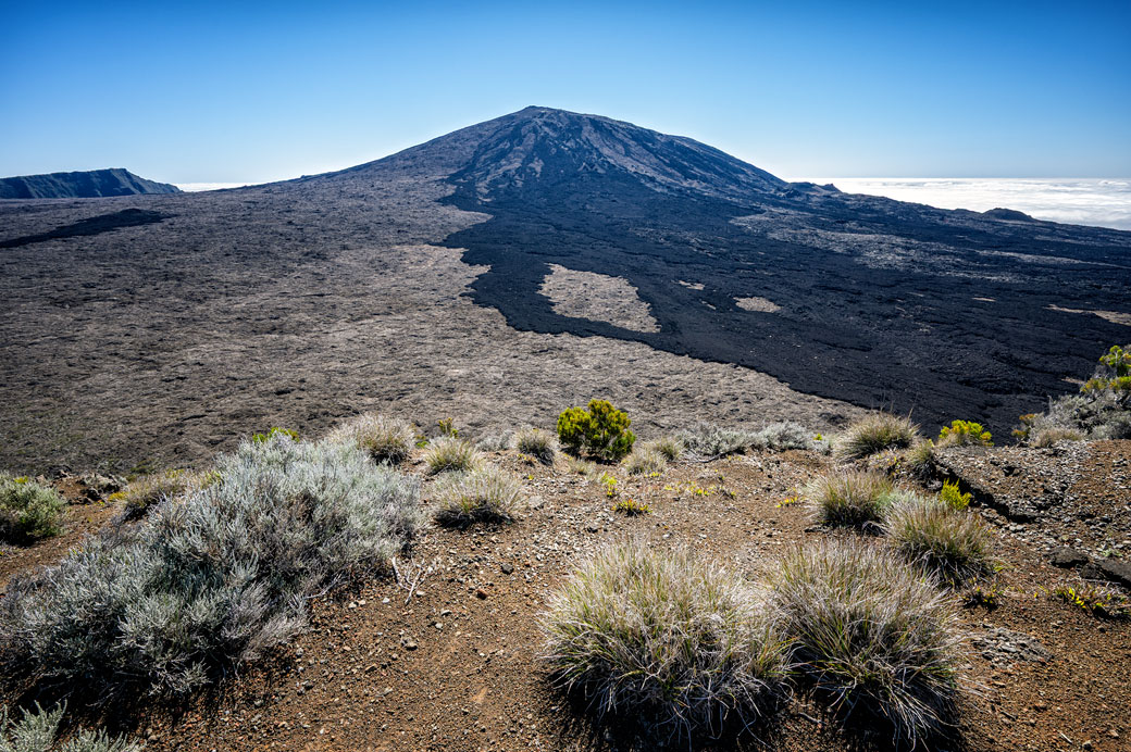 Ancienne coulée de lave sur le Piton de la Fournaise