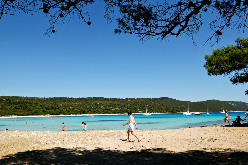 Plage de sable de Sakarun à Dugi Otok, Croatie