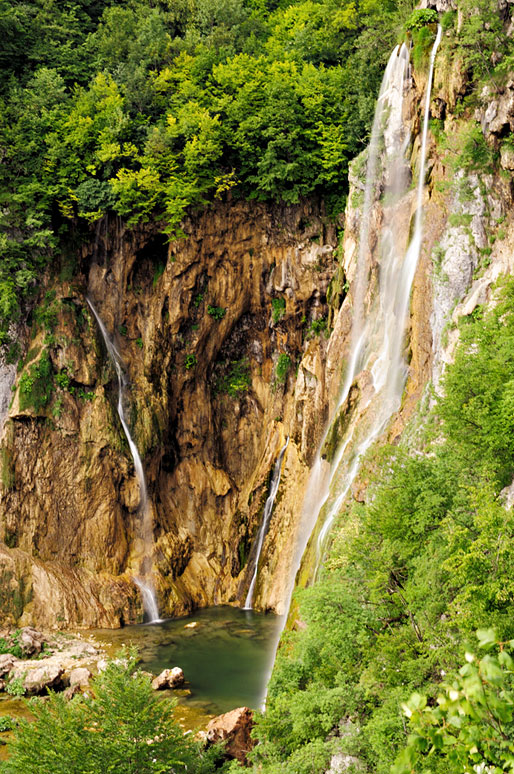 Cascades et forêt à Plitvice, Croatie