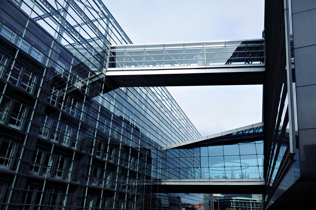 Passerelles de la bibliothèque royale à Copenhague, Danemark