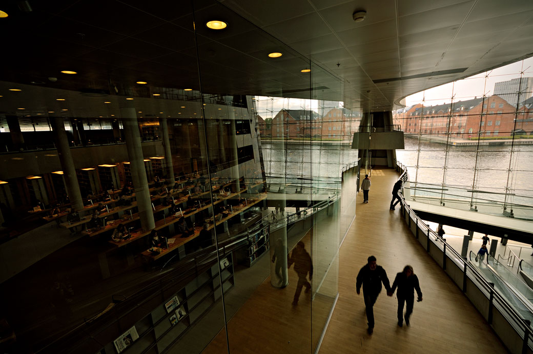 Salle de lecture à la bibliothèque royale de Copenhague, Danemark