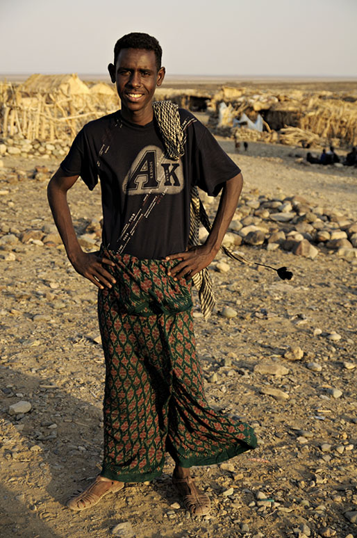 Homme dans le village d'Ahmed Ela, Ethiopie