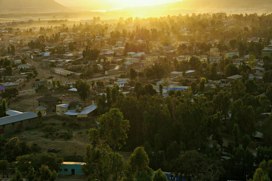 Coucher de soleil à Aksoum dans le Tigray, Ethiopie