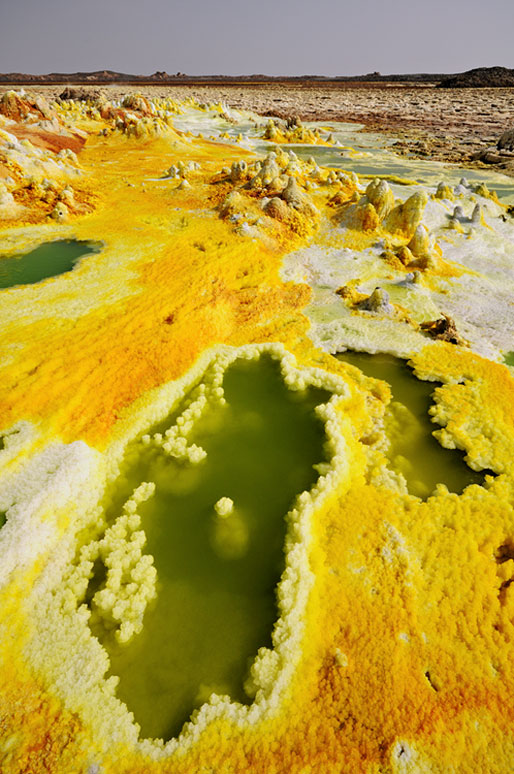 Acide et soufre au volcan Dallol, Ethiopie