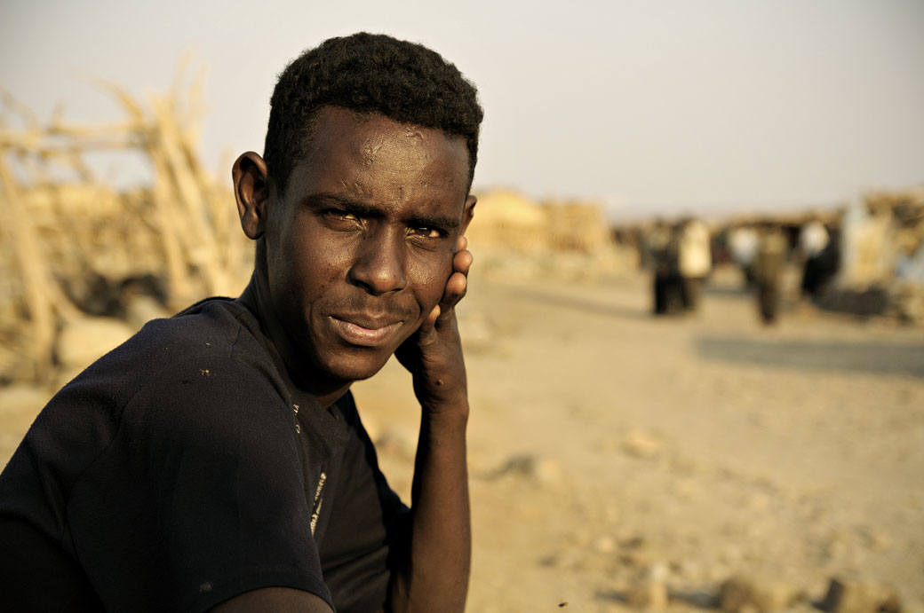 Portrait d'un homme dans le village d'Ahmed Ela, Ethiopie