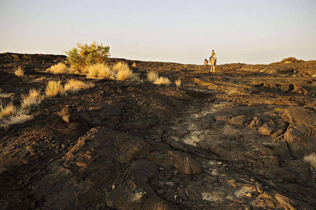 Chemin de lave sur le volcan Erta Ale, Ethiopie