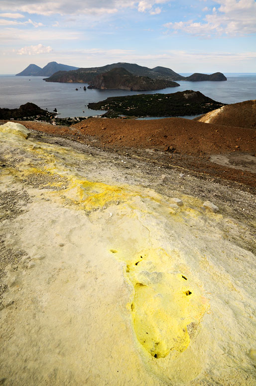 Vulcanello, Lipari et Salina depuis Vulcano en Sicile, Italie