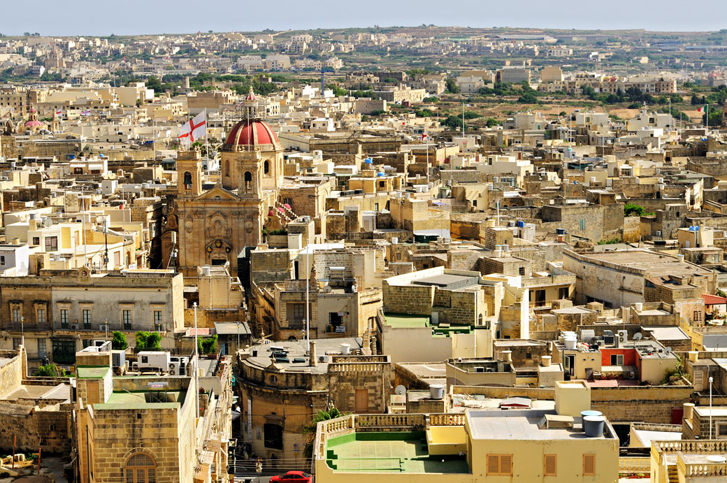 Toits de Victoria à Gozo vue depuis la citadelle, Malte