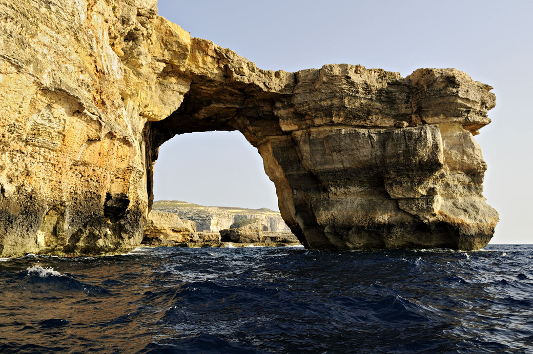 Fenêtre d'Azur depuis la mer à Gozo, Malte