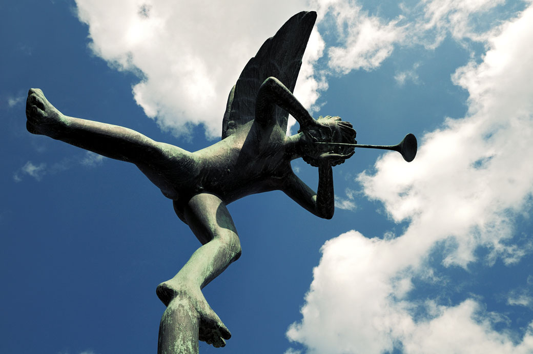 Sculpture d'un ange musicien au Millesgården de Stockholm